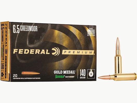 Federal Premium Gold Medal Sierra MatchKing 6,5mm Creedmoor 140GR BTHP 20 Patronen