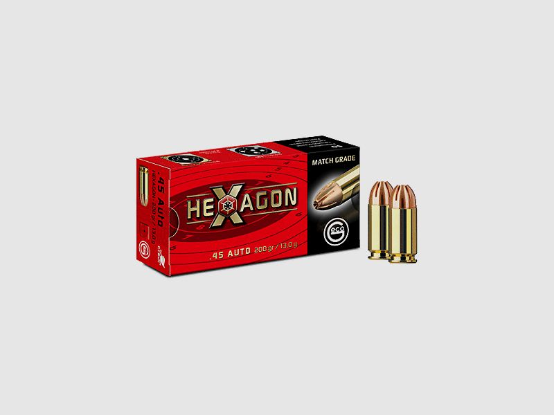 Geco .45 ACP Hexagon SX 200 grs.