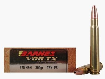Barnes VOR-TX Safari .375 H&H 300GR TSX Flat Base 20 cartridges