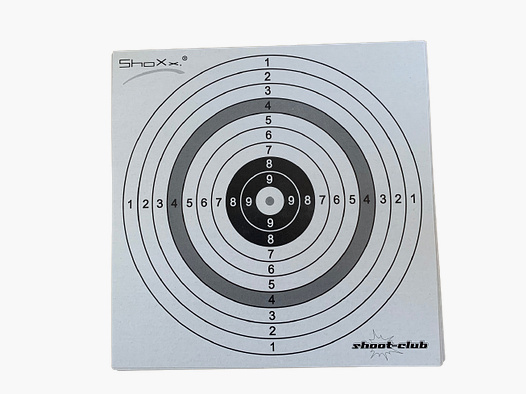 ZIELSCHEIBE FÜR LUFTDRUCKWAFFEN - 14x14 CM - 10 STÜCK