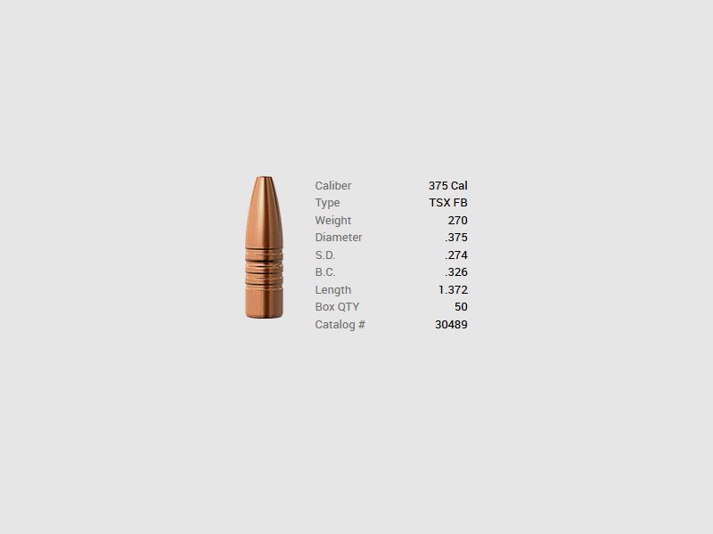 Barnes bullet .375/.375 270GR TSX HP FB 50 pieces