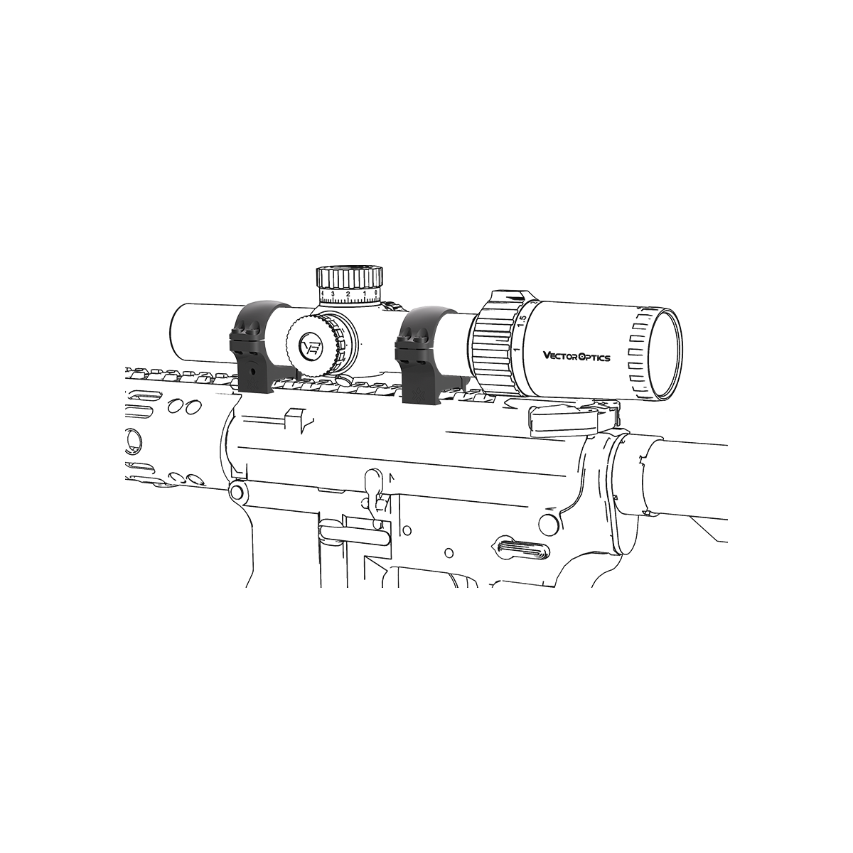 Ringpaar Vector X-Accu, QD, 30 mm, 0,8", Weaver-Schiene – extra niedrig, Bild 9 von 10