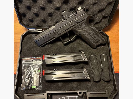 CZ CZ P-09 F Nocturne incluyendo visor de punto rojo HAWKE Endurance! DESCRIPCIÓN DEL PRODUCTO Sistema de disparo SA/DA preparado para ópticas con Shield RMS Footprint robusto st