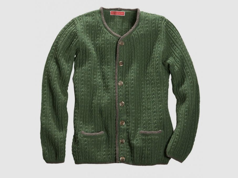 Gilet en laine Shetland, vert, image 1 sur 3