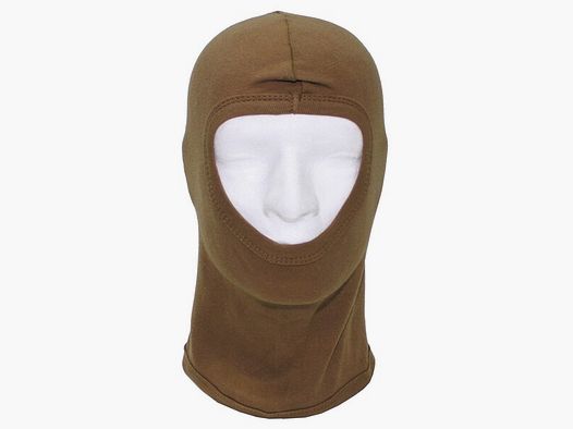 Sturmmaske / Sturmhaube / Balaclava - 1 Loch - dünn - Baumwolle - Coyote ( Beige )