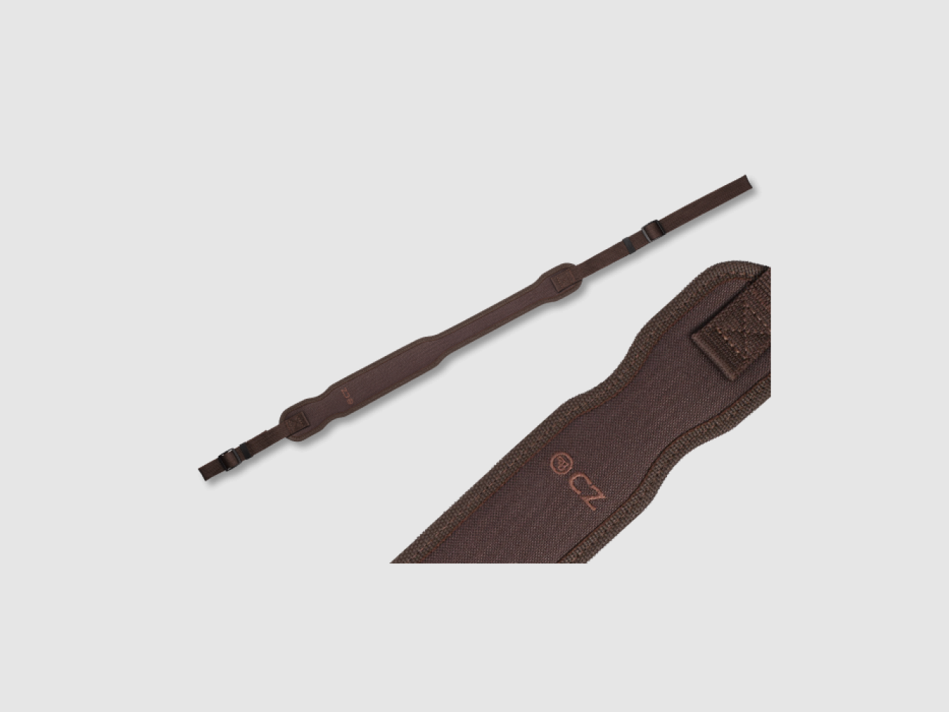 Geweerband CZ nylon / rubber - bruin