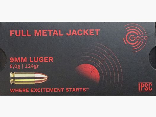 Geco 9mm Luger FMJ 124grs - 1000 Schuss