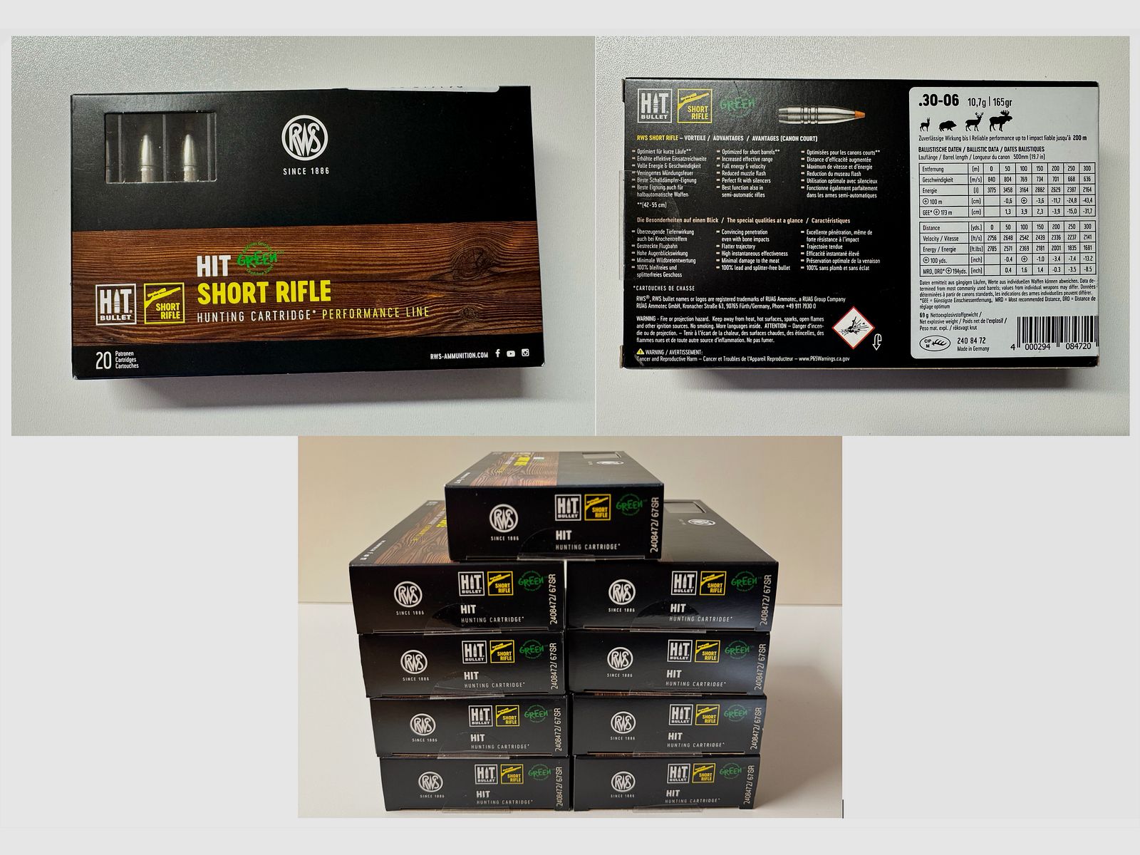 RWS Hit Short Rifle .30-06 - 9 Packungen - NEU