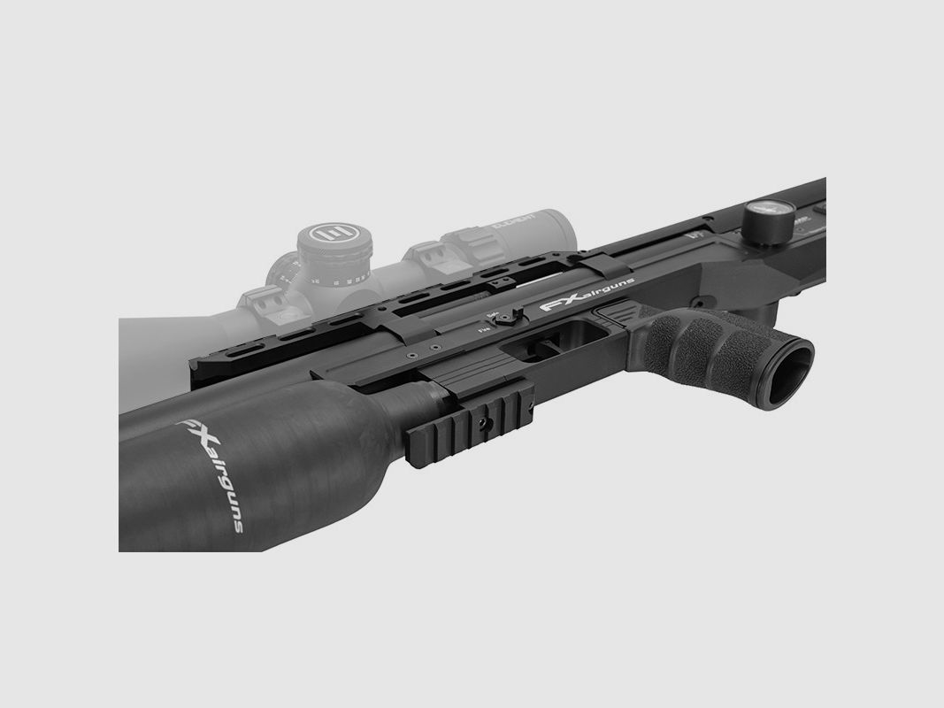 FX Airguns Leopard Black Compact Bottle carabina PCP ad aria compressa, immagine 4 di 6
