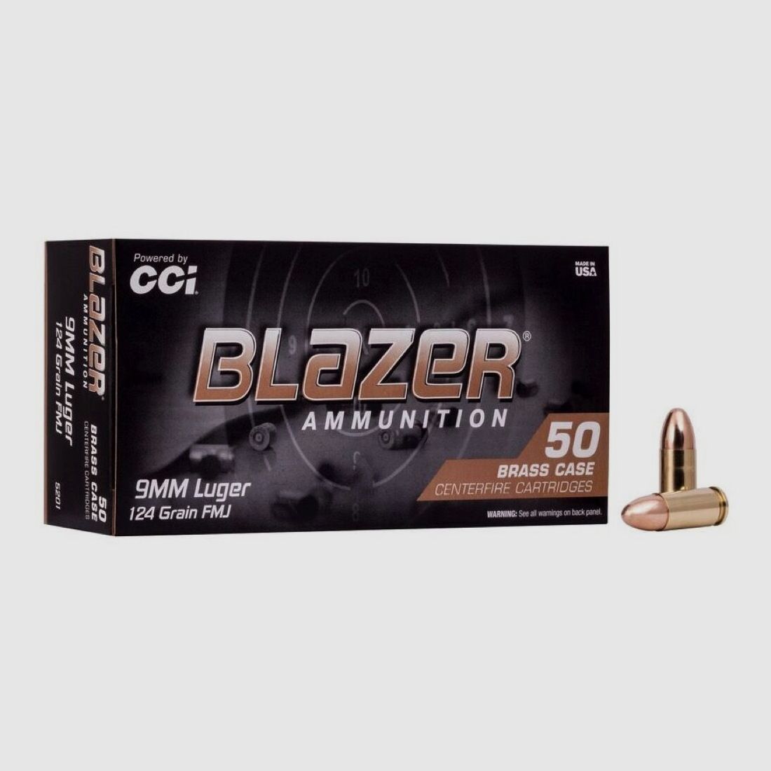 CCI Blazer Brass FMJ 124grs 50St 9mmLuger