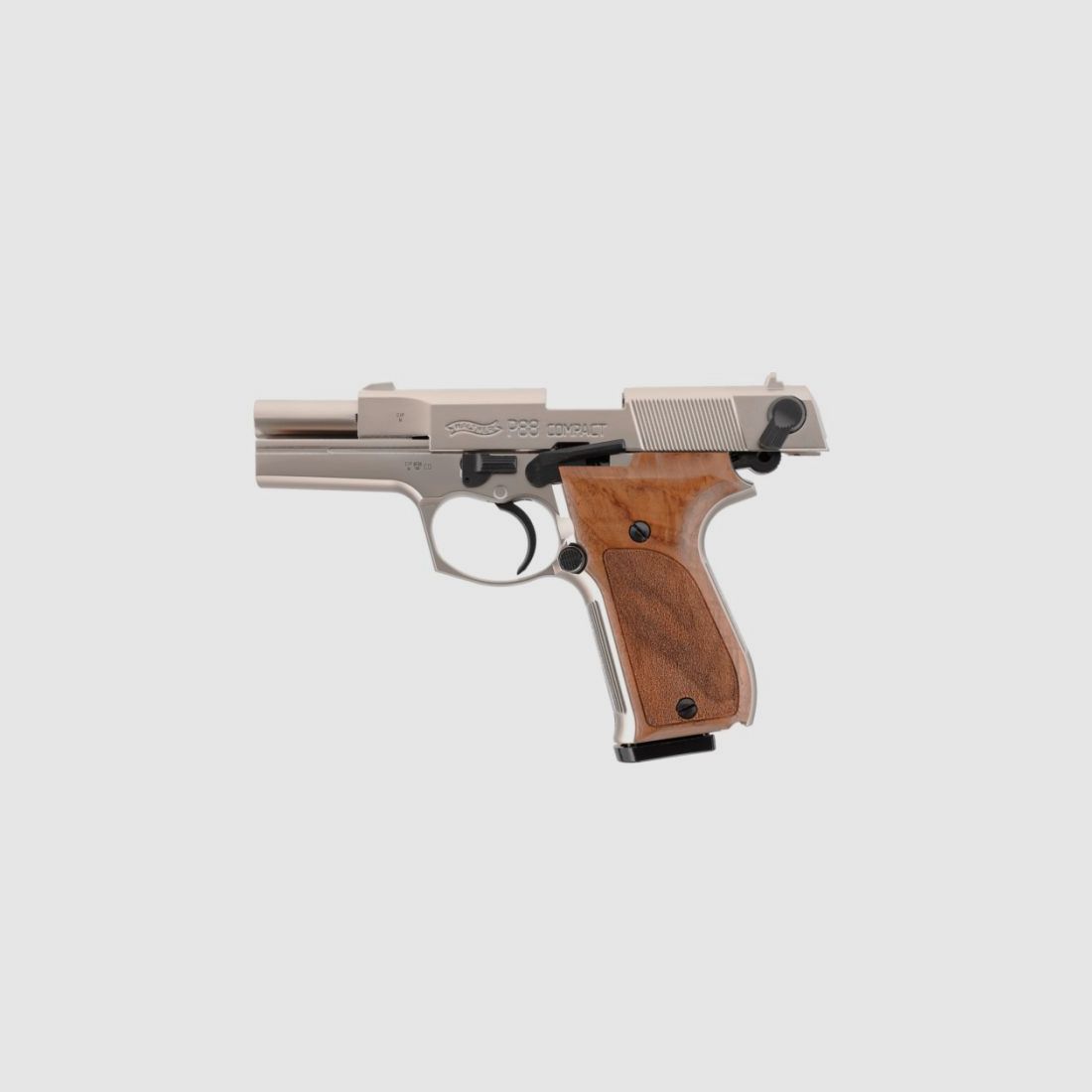 Walther Pistolet de Signal P88 Compact Nickel/Bois 9mm PAK, image 3 sur 14