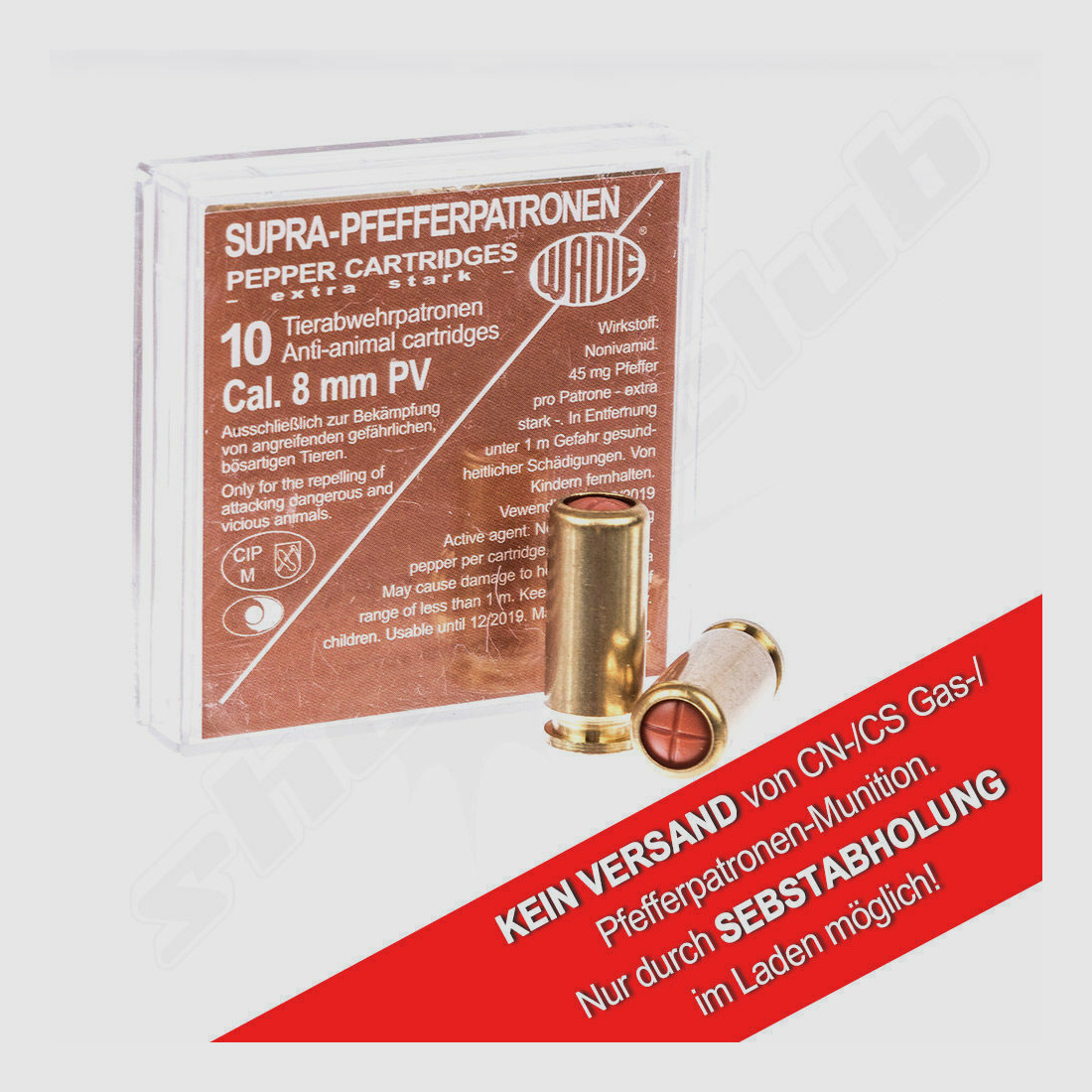 Wadie Supra cartuchos de pimienta fuertes / cal. 8 mm P.V. / 45 mg