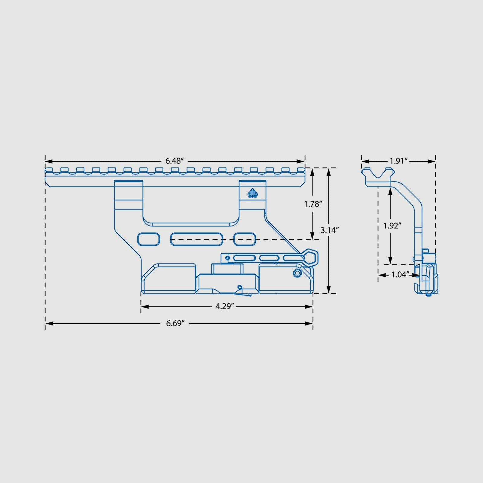 UTG ACCU-SYNC MT-UAK01 AK/AKM QD Zijklem – 16-Slot Picatinny, afbeelding 3 van 3