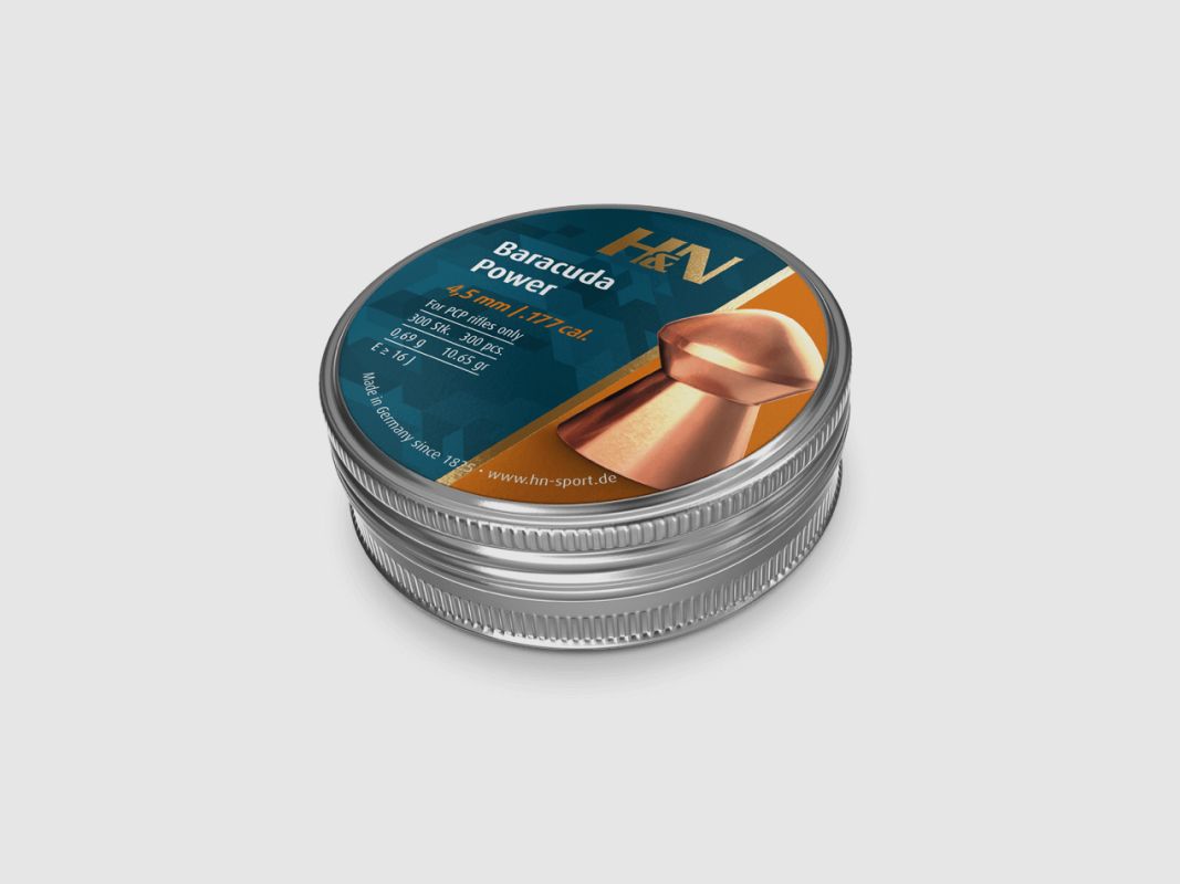 H&N DIABOLO 4,5 MM 0,69 G BARACUDA POWER 300 STK, Bild 1 von 2