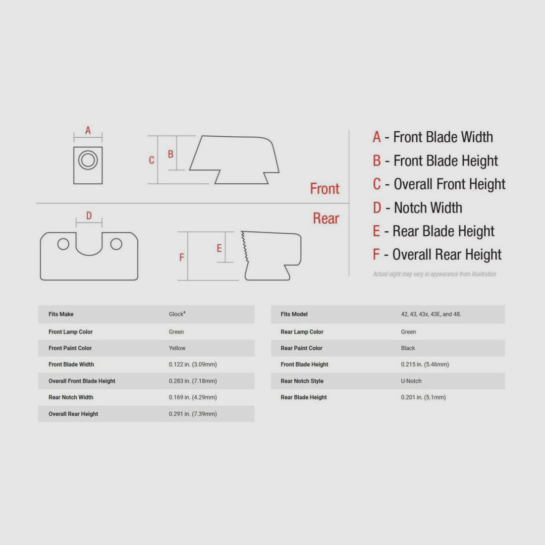 Trijicon Visierset HD XR Gelb G42/43/48