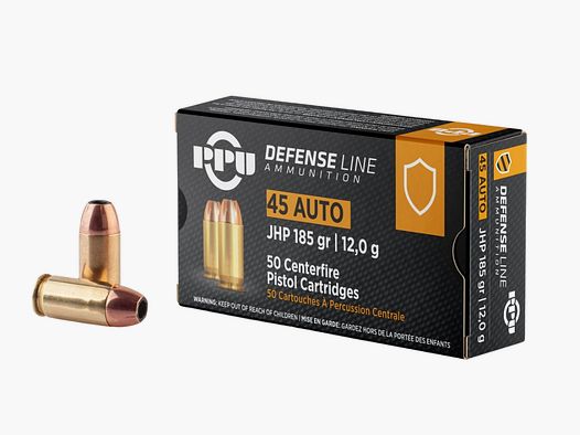 PPU .45 ACP Defense 185gr 12,0g JHP