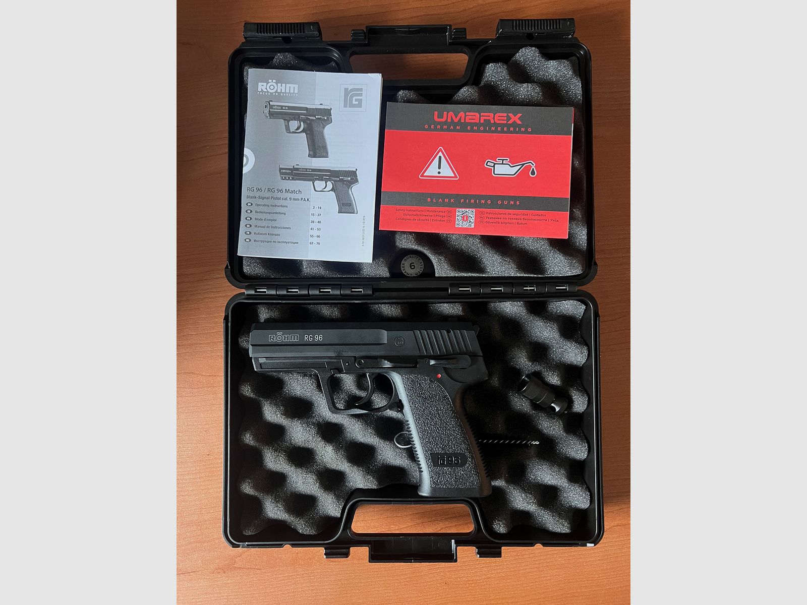 Röhm RG 96 gas signal pistol 9mm P.A.K. – full set in original packaging
