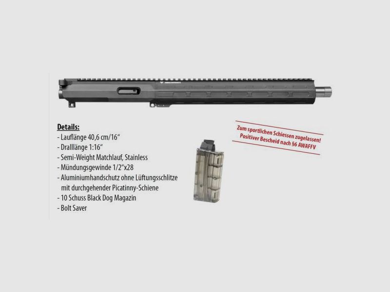 Nordic Components Wechselsystem f. Büchsen f. AR15 u.ä. -16' .22lr   (BKA-Bescheid)