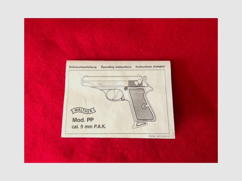 WALTHER PP 9MM PAK INSTRUKCJA OBSŁUGI