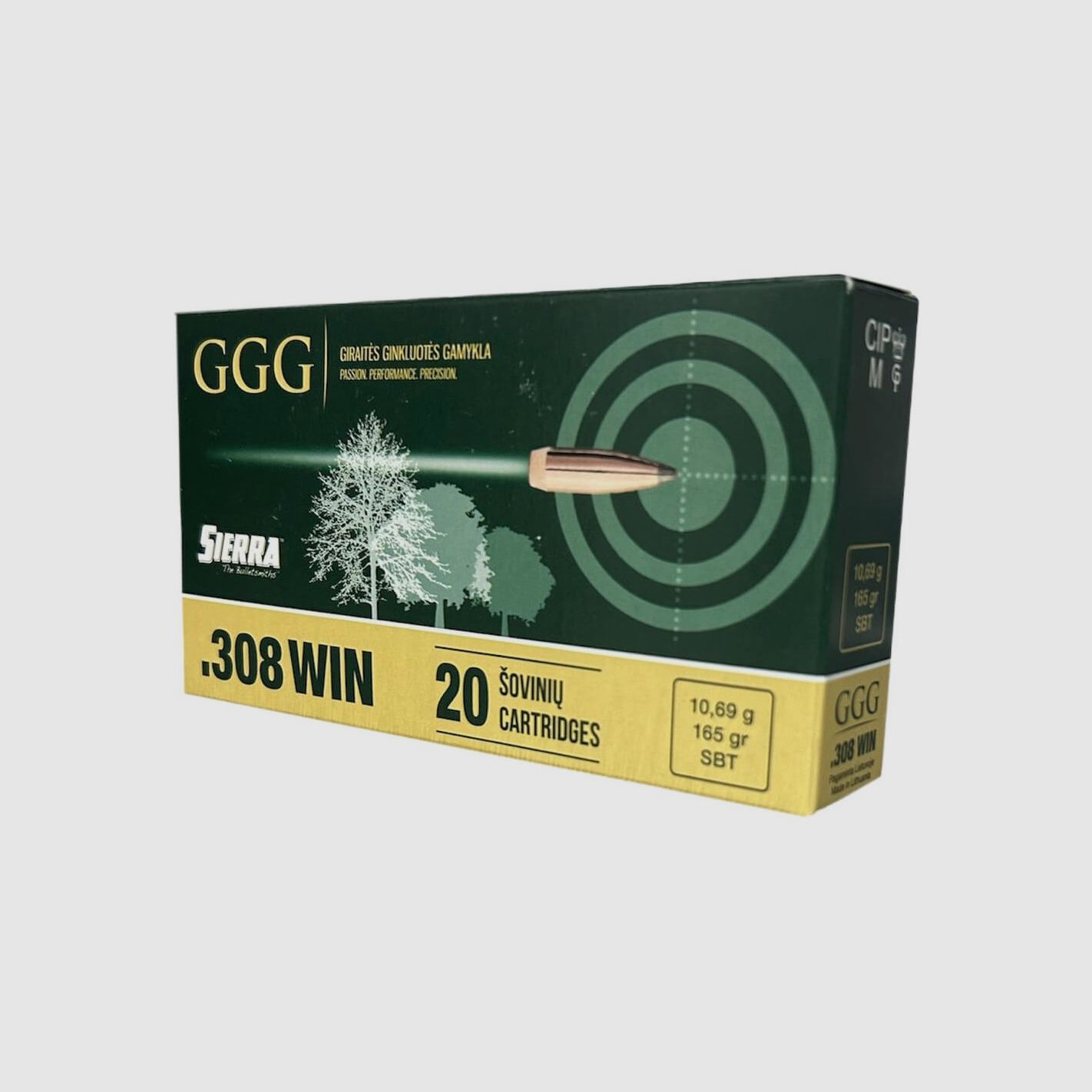 Patronen GGG Kal. 308 Winchester Geschoss Sierra GameKing SBT 165 gr 20 Stk, Bild 1 von 2