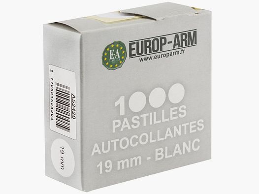 Selbstklebende weiße Pastillen Ø 19 mm