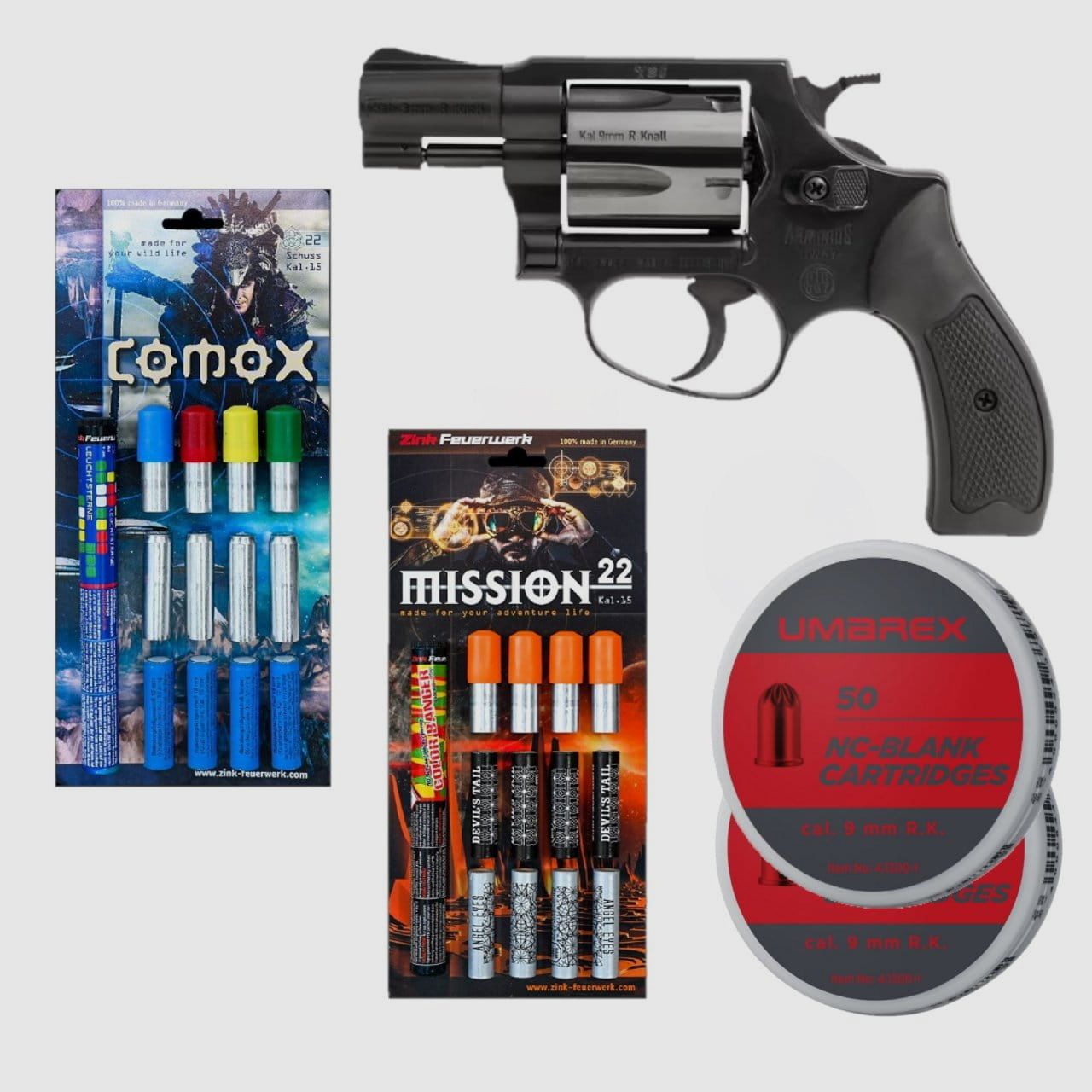 Feuerwerk Revolver Set Weihrauch HW 37 Schreckschuss