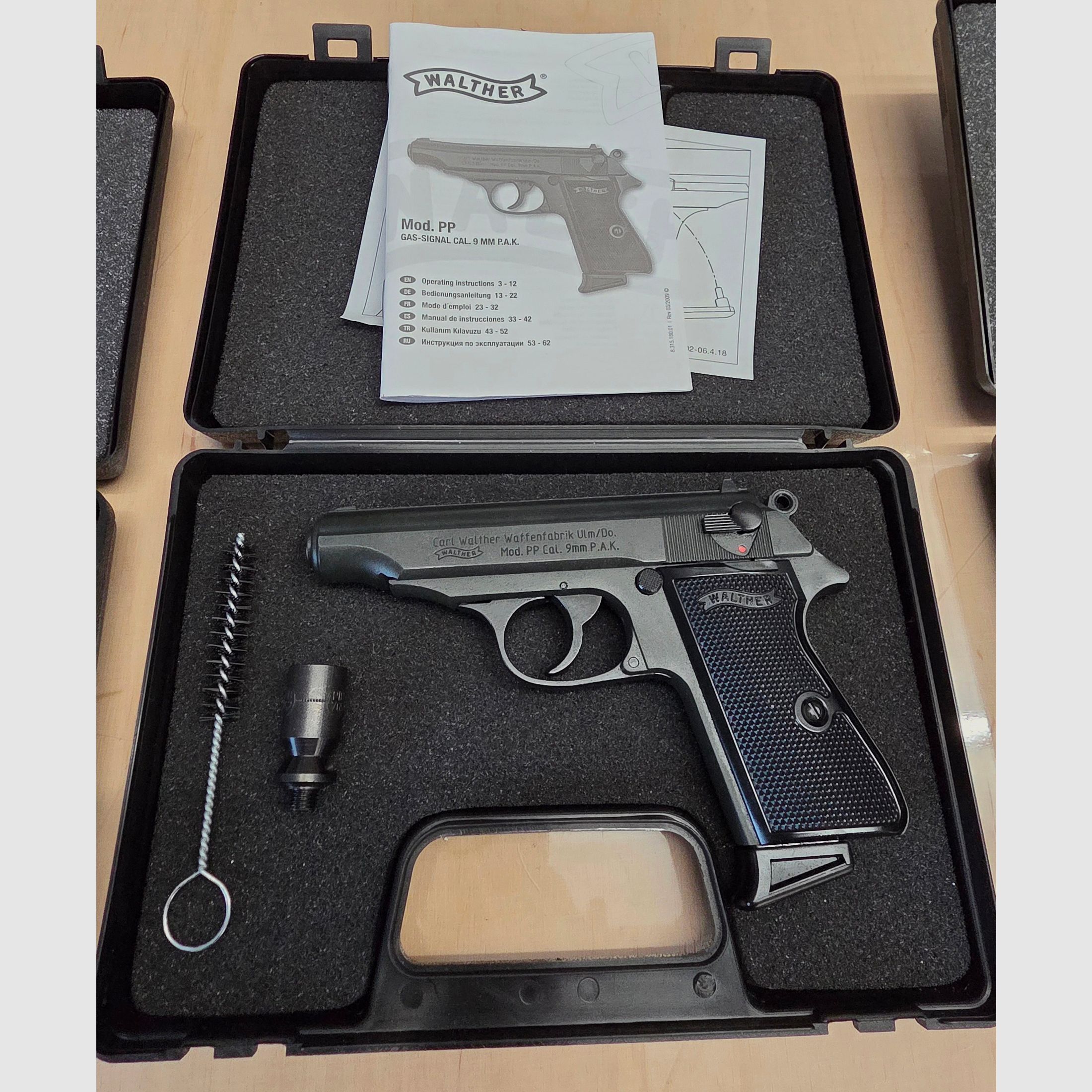 As new Walther PP caliber 9mm PAK blued PTB 765 blank firing SRS