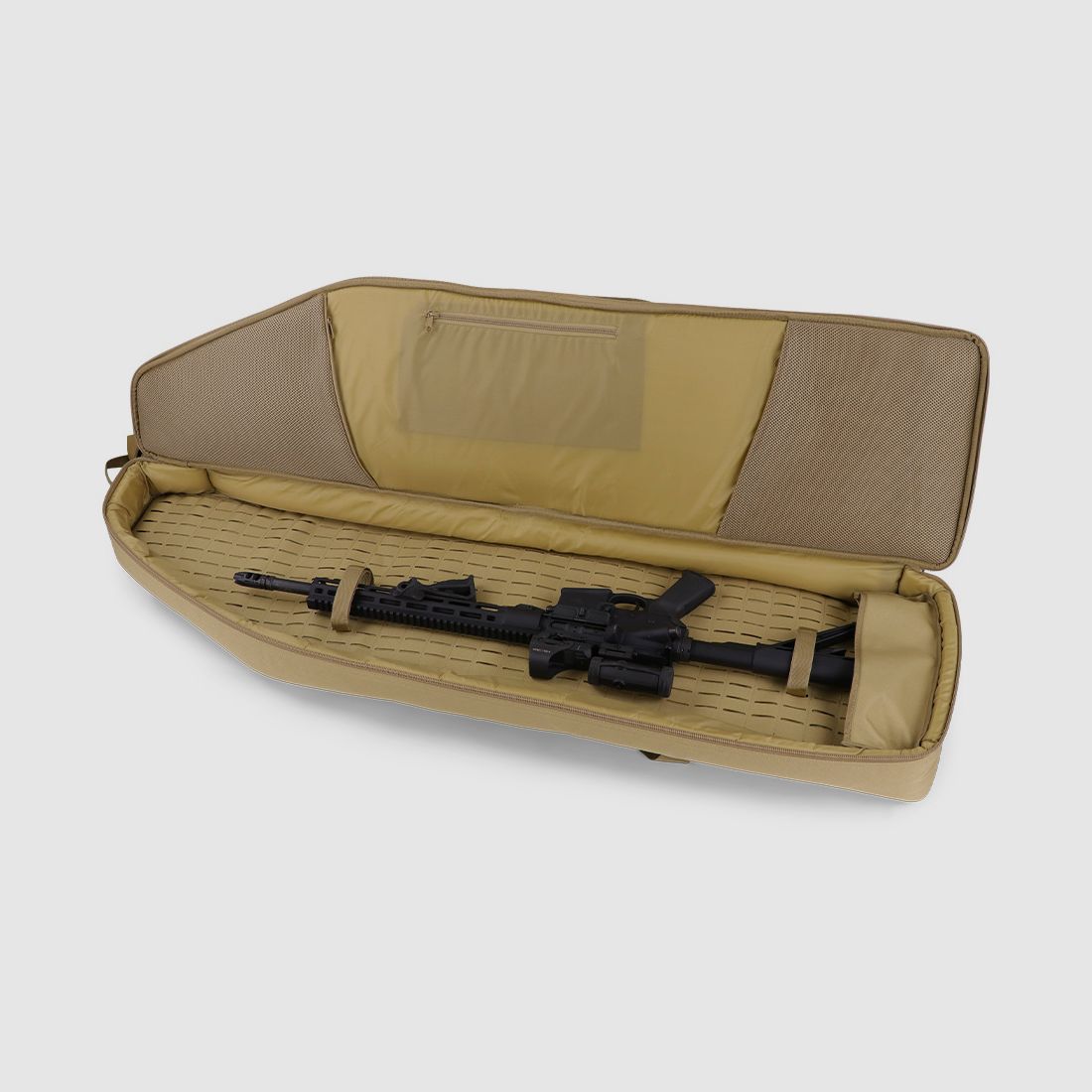 Borsa per armi invernale Olympic 130 cm – Laser-Cut MOLLE, Shockcord, sistema di trasporto zaino, nylon 1000D (Dune)