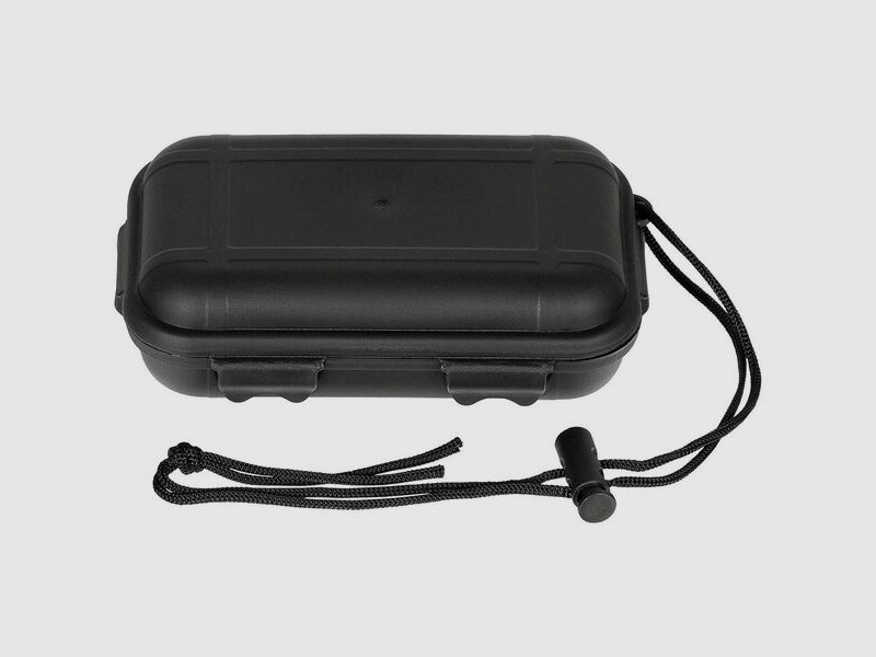 Kleine Box , 13,5 x 8 x 3,7cm, schlagfester Kunststoff, wasserdicht, Schwarz