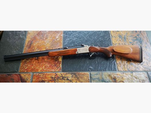 Blaser BBF 5,6x50 R Magnum 16/70 mit Handspannung, Bockbüchsflinte.