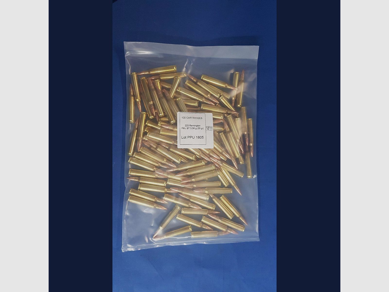 PPU .223 Rem FMJ BT 55grs 3,56g 100pcs