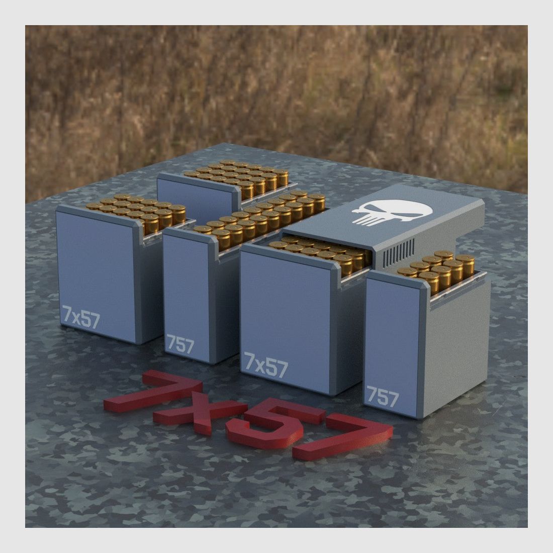 Filamelt Munitionsbox / Ammo 7x57 – Patronenbox für 50 Schuss, Made in Germany