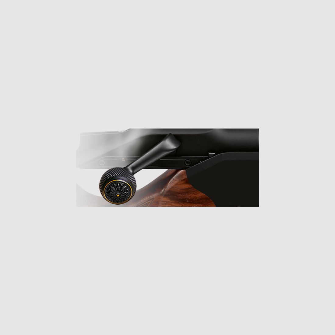 Blaser Kammergriffkugel Stahl schwarz mit Fischhaut u. Goldeinlage
