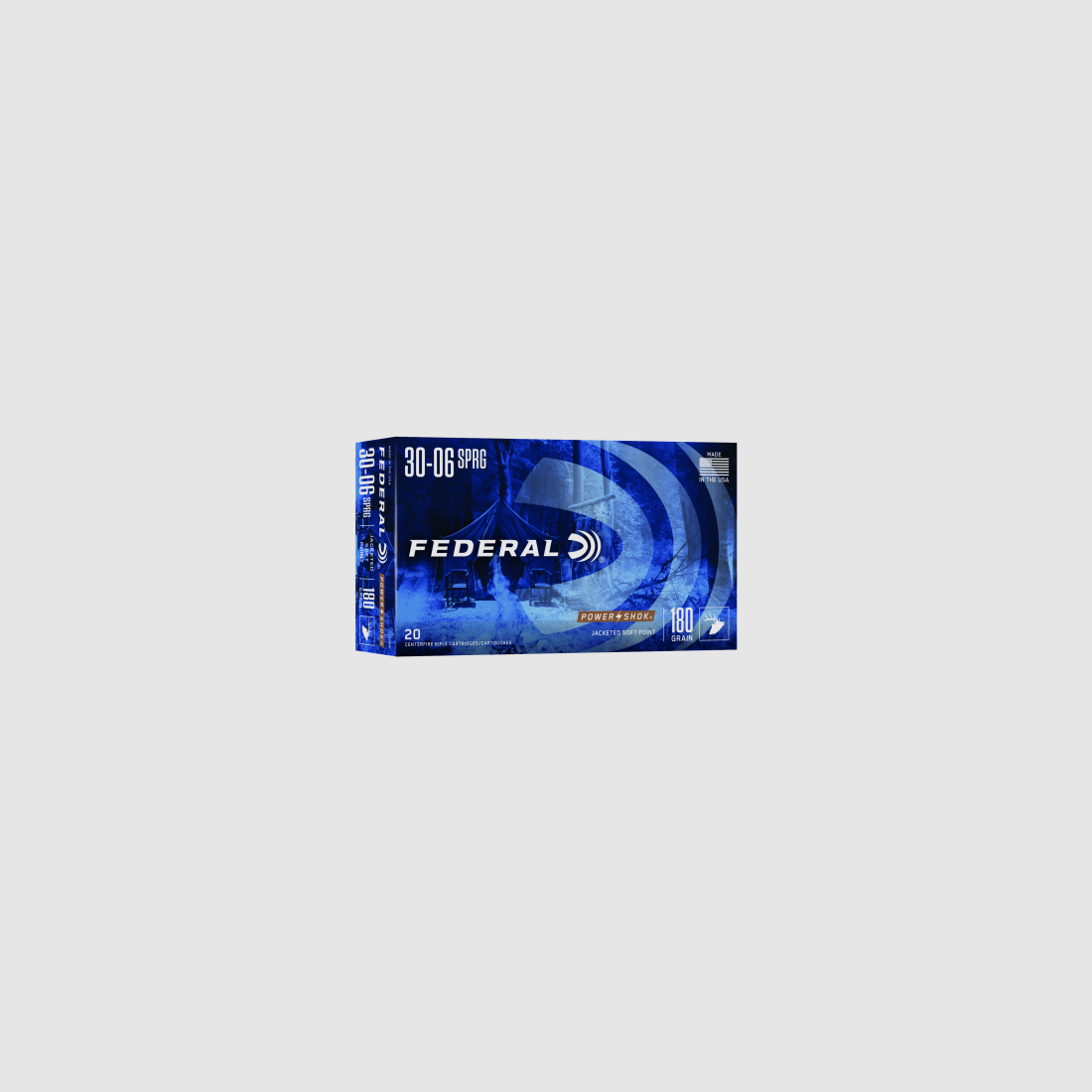 Federal Munitions de Fusil .30-06 Spring 11,7 g / 180 gr Jacketed Soft Point Power Shok