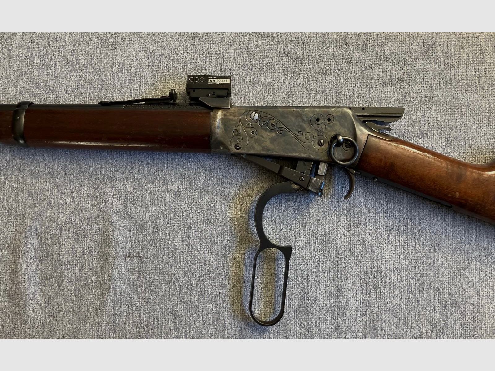 Winchester lever-action rifle Model 94 caliber .30-30 rarity with Tornado red dot sight