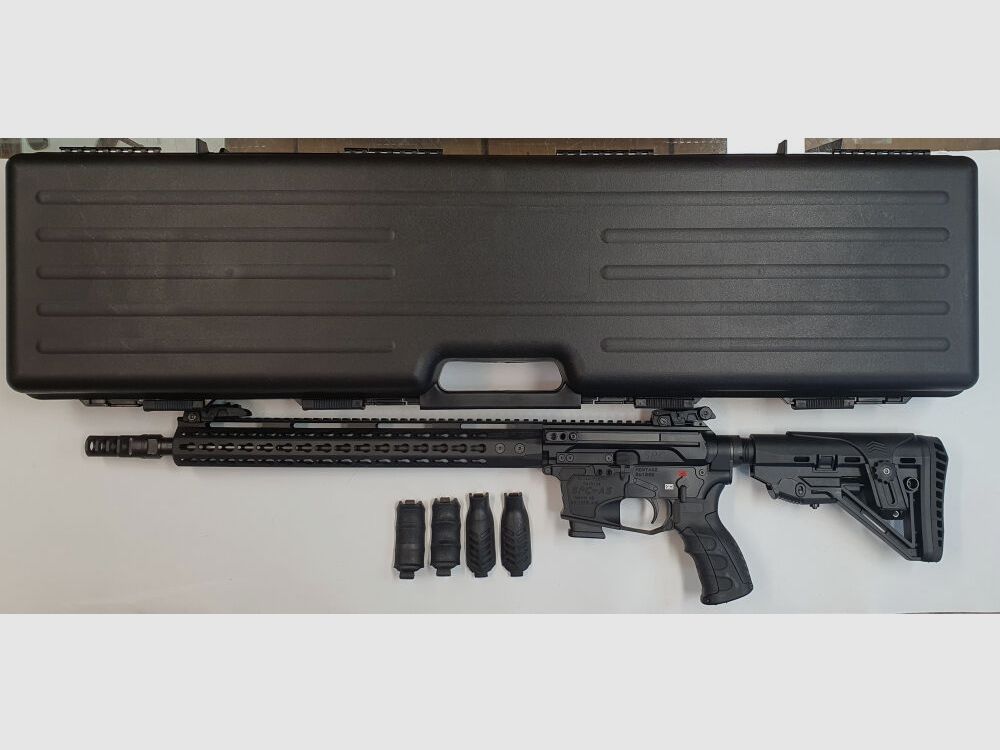 GWMH AG Selbstladebüchse GWMH SPC-HUNTER A5 17" (SWISS PISTOL CARBINE) BLACK Kal.9x19 AR15 Glock Magazin