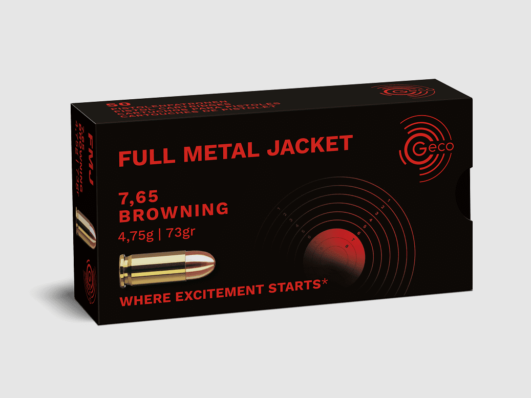 Geco 7,65 browning Vollmantel-Rundkopf 73 gr. - 50 Stk.