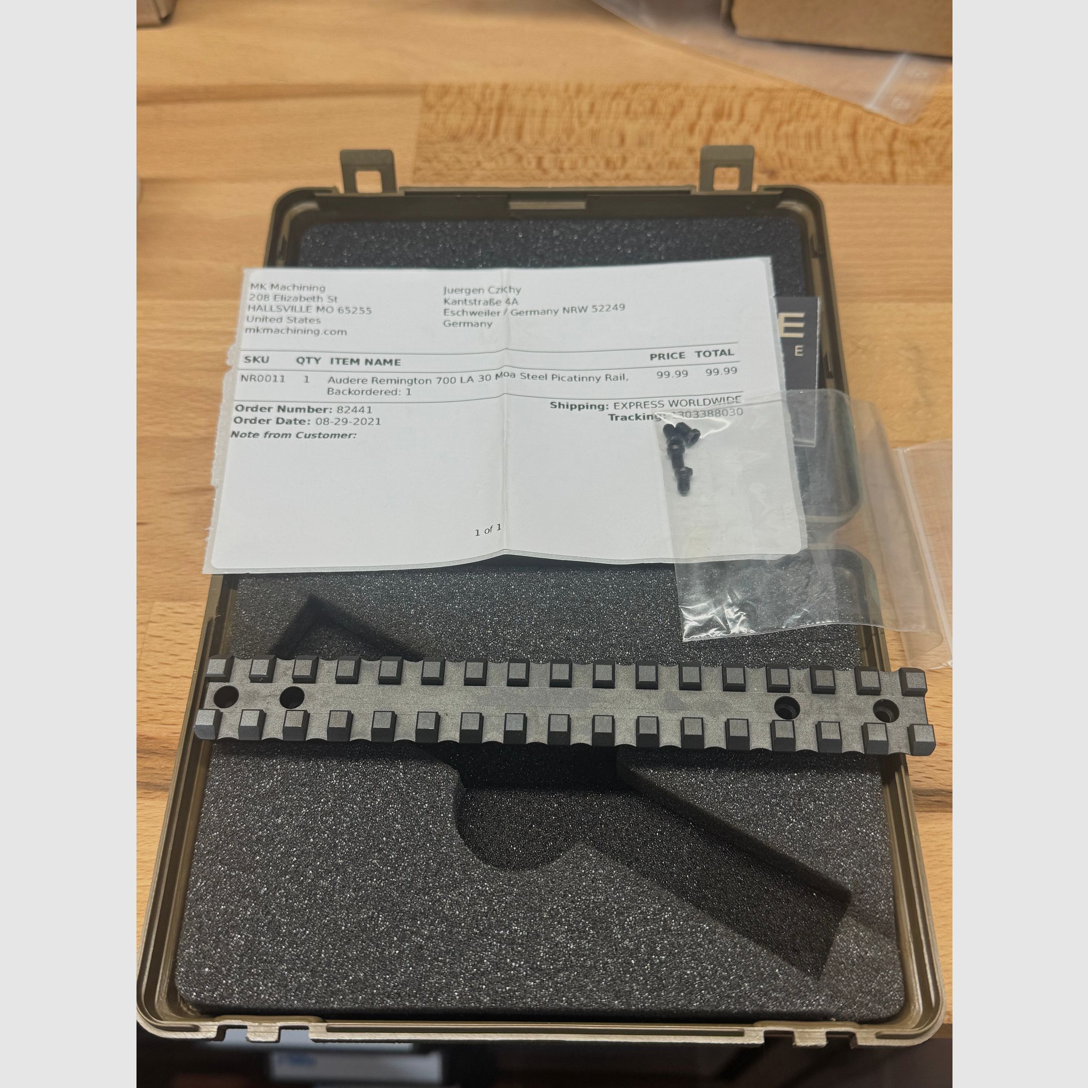 NOWY" AUDERE szyna Picatinny Sys. Rem. 700 LA