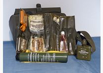 Equipaggiamento di protezione ABC della Bundeswehr borsa da trasporto, maschera antigas 2 filtri e accessori BW anni '70