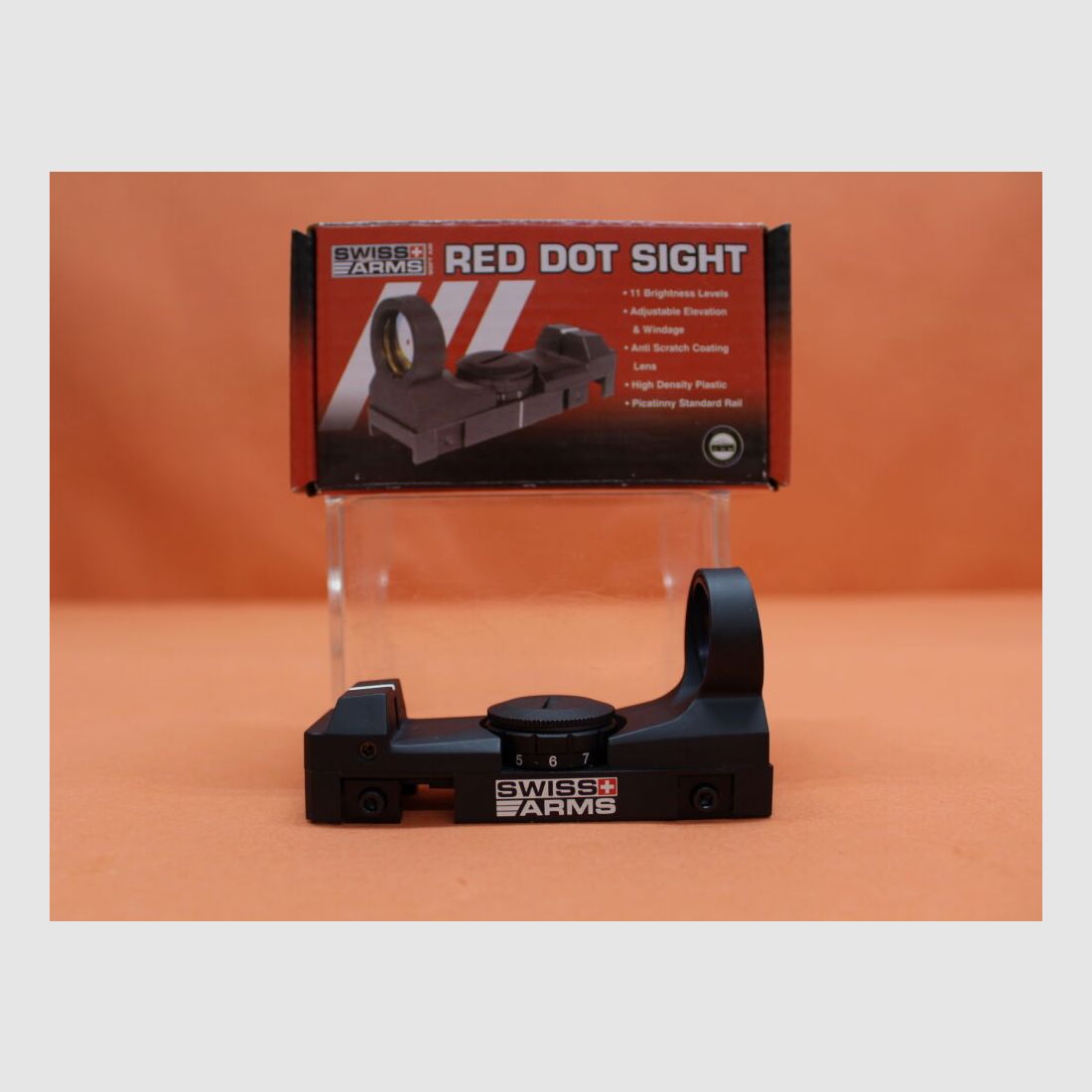 Swiss Arms Swiss Arms Red Dot Sight Visor de punto rojo de polímero para perfil Weaver/Picatinny