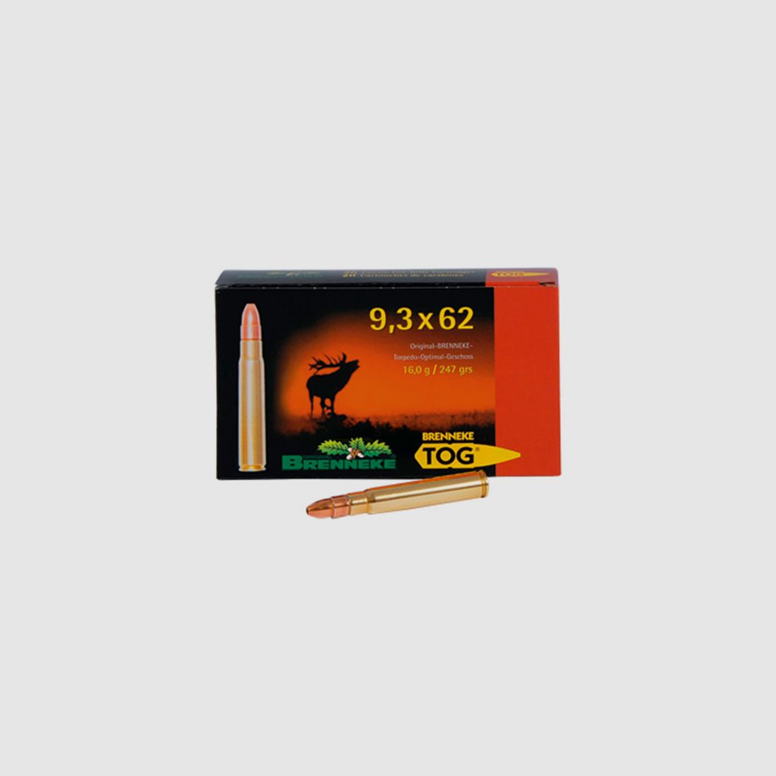 Brenneke 9,3x62 247GR TOG 20 patronen