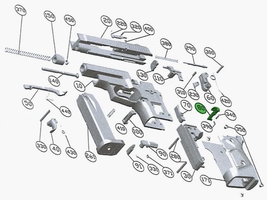 Sicherung fĂĽr Schreckschuss Pistole Zoraki 914, Ersatzteil