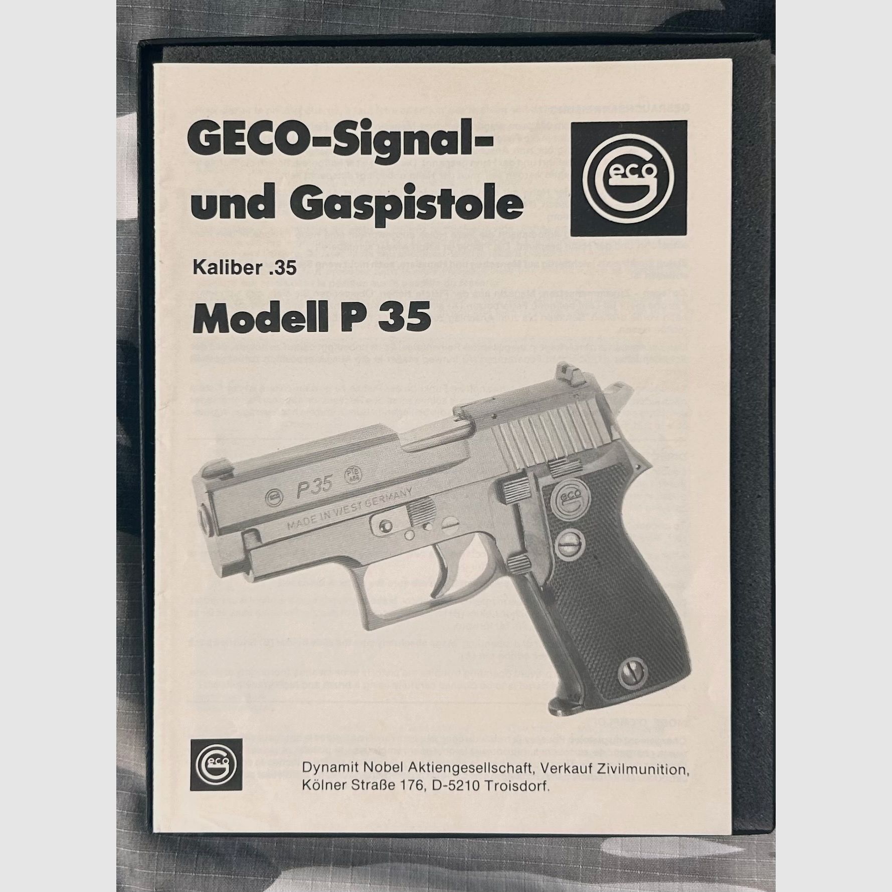 Geco P35 Sammlerstück - ladenneu Kaliber .35