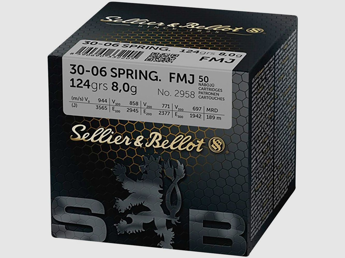 Sellier & Bellot FMJ 8g 124grs. 50 stuks. .30-06Spring