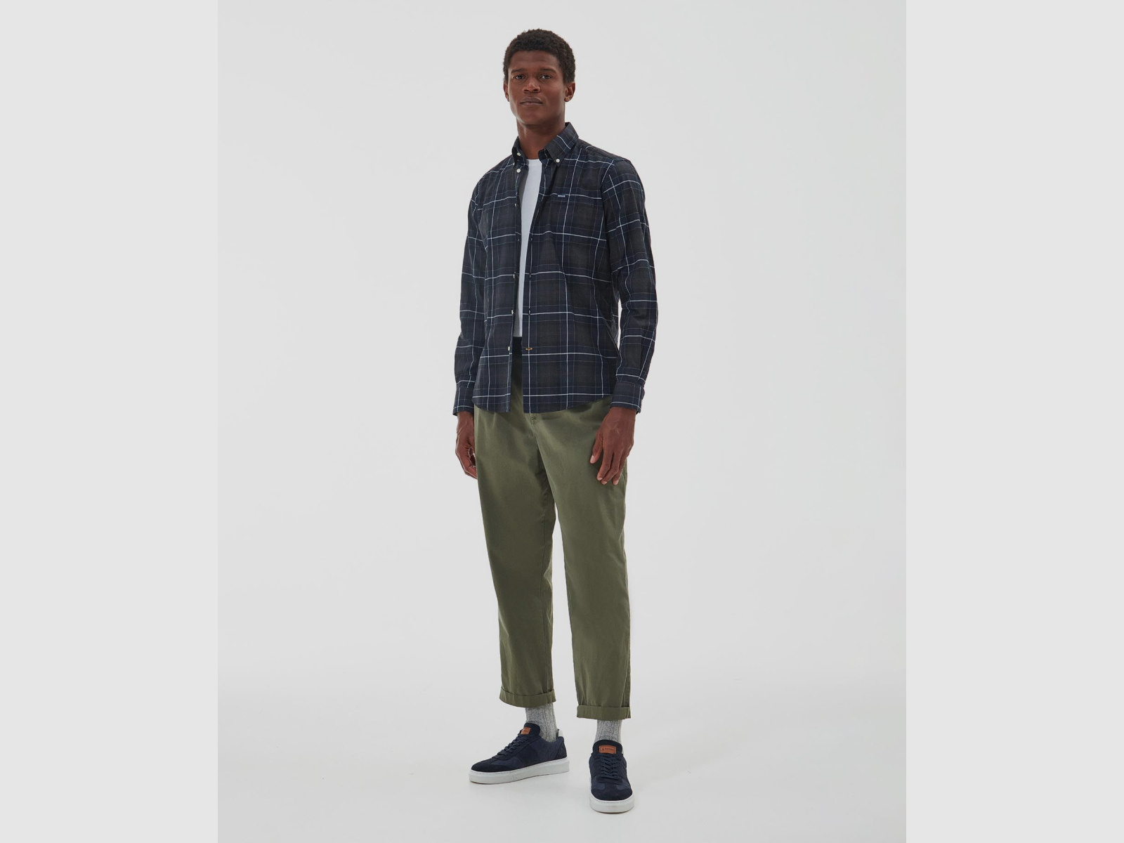 BARBOUR Hemd Wetheram Tailored Classic Zwart Slate
