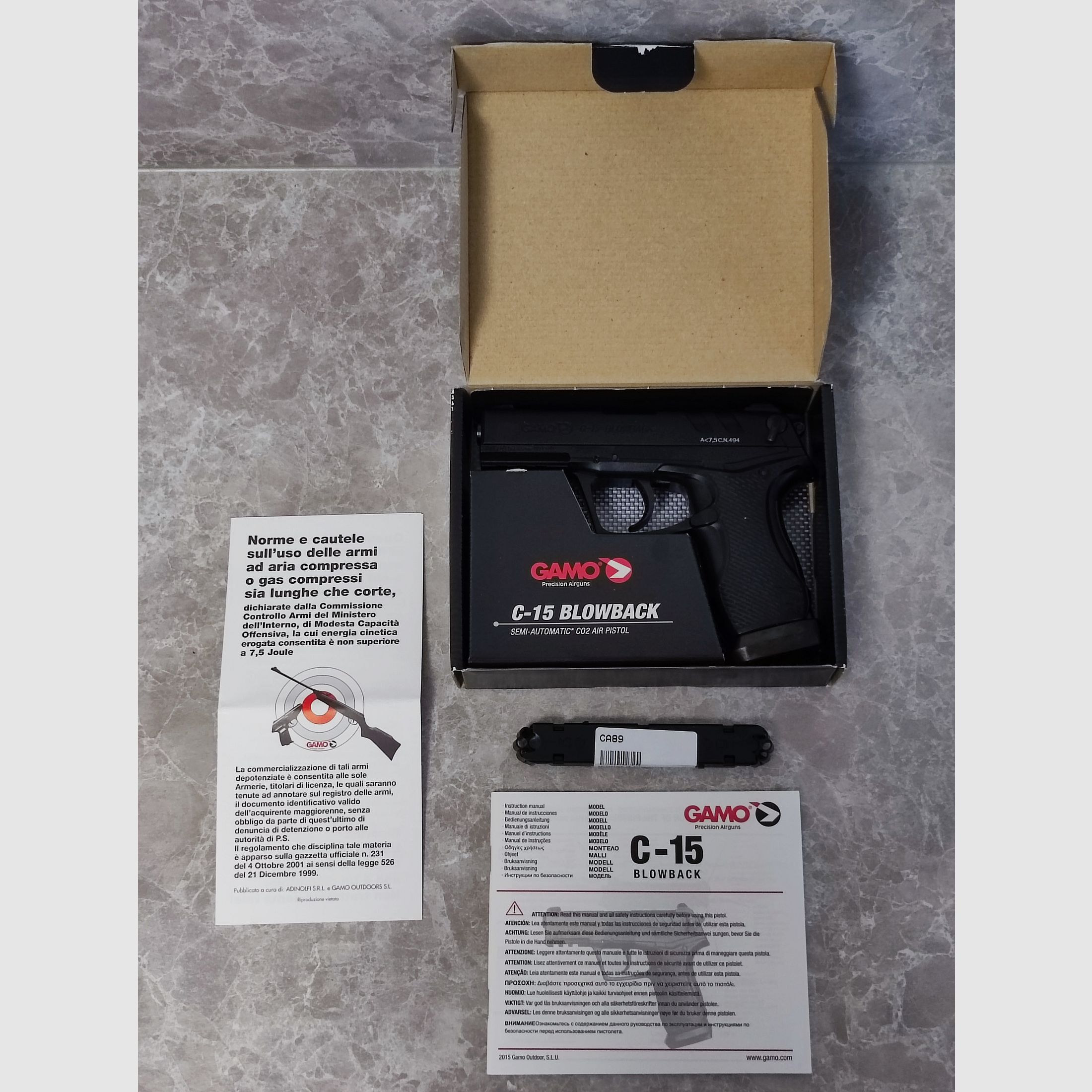 NOWOŚĆ Gamo C-15 Blowback CAL 4,5 czarna pistolet gazowy CO2