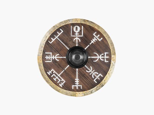 Viking shield with rawhide edging