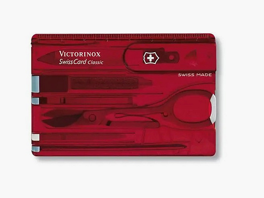 Victorinox Swiss-Card Rubin transparente cuchillo plegable