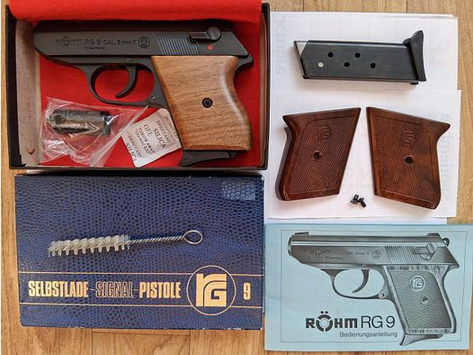 Verzamelaars opgelet!!! Röhm RG 9 (PTB-232), houten handgreepplaten, reserve magazijn, TOP staat (als nieuw)