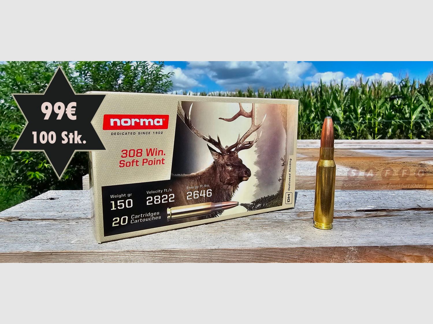 .308 WIN Norma Soft Point 9,7g / 150gr OFFERTA!! 100 pezzi